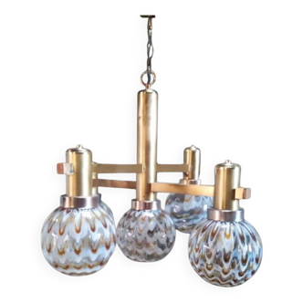 Vintage Italian chandelier in the style of Gaetano Sciolari, 1970s