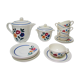 tea or coffee set model Gilberte earthenware Saint Amand floral decoration