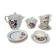 tea or coffee set model Gilberte earthenware Saint Amand floral decoration