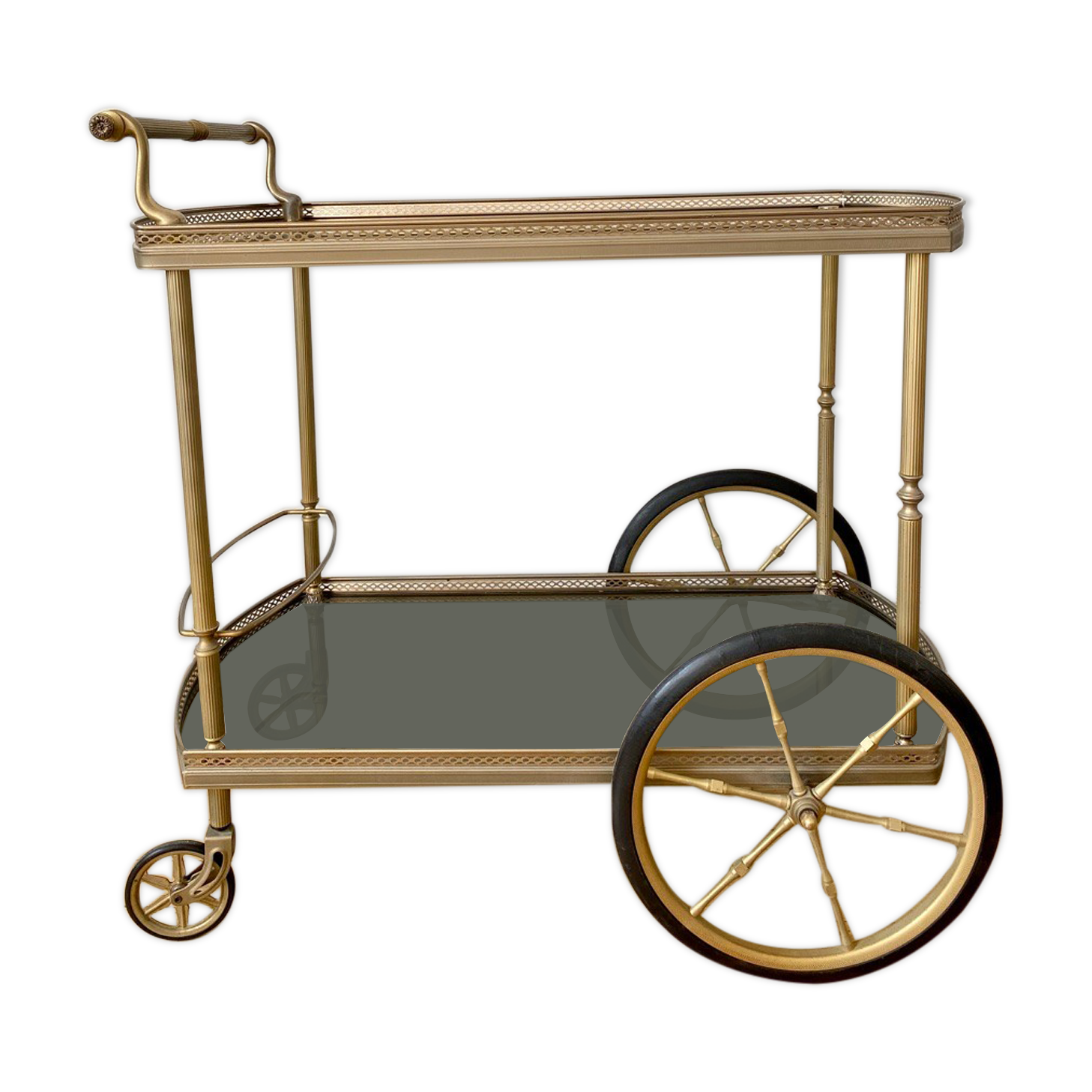 Rolling service gilded brass