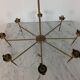 50s chandelier, 8 fires, brass and ice glass tulips