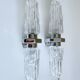 Pair of large vintage chrome glass wall lights