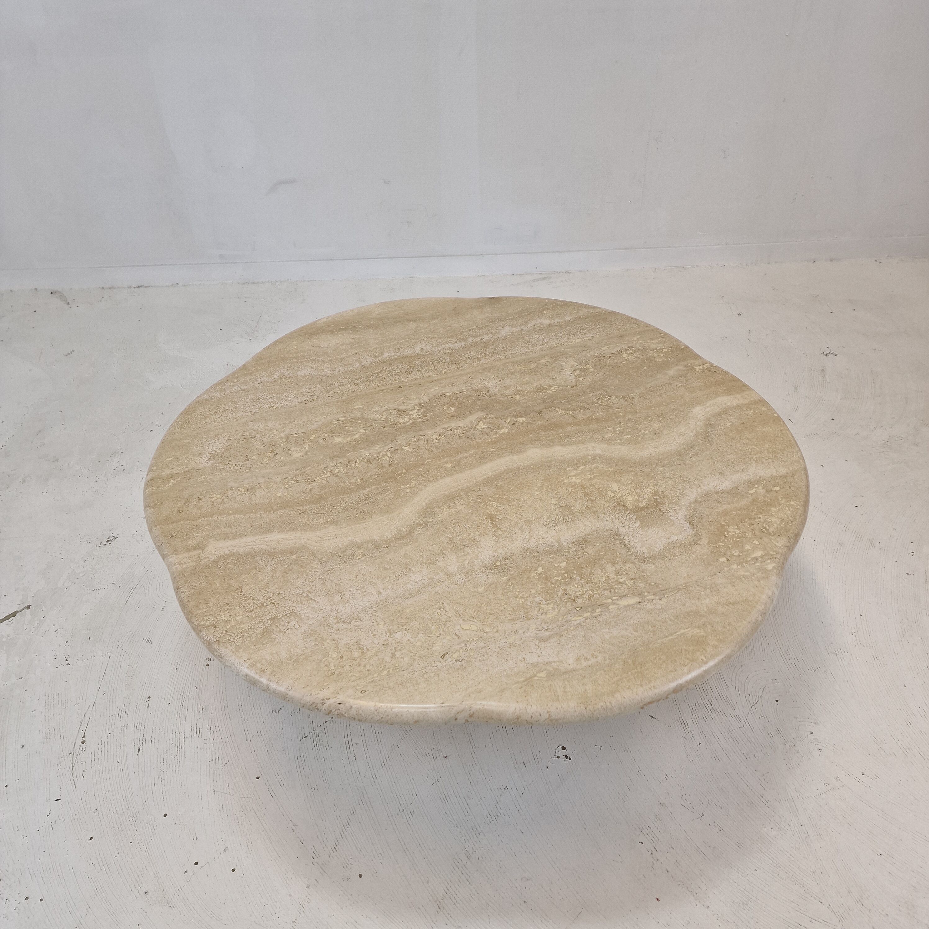 Italian travertine coffee table, 1980s