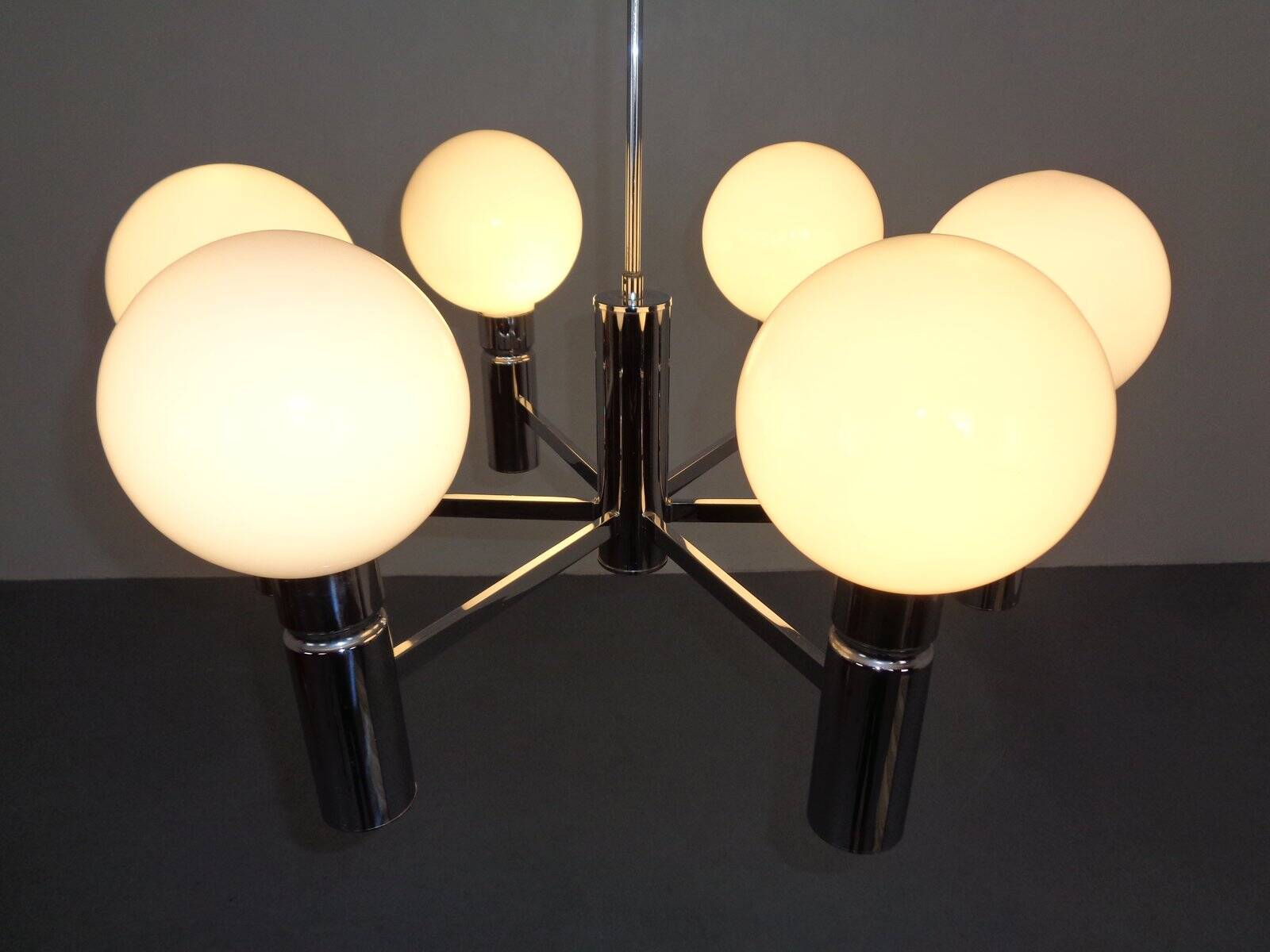 Opaline Glass Pendant Lamp from Sölken Leuchten, Germany, 1960s