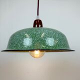 Industrial Factory Green Enamel Ceiling Lamp , 1960s