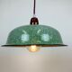 Industrial Factory Green Enamel Ceiling Lamp , 1960s