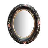 Napoleon frame III décor painted leafy flowers 23 cm x 17 cm