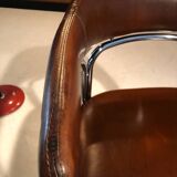 Vintage leather and chrome chair circa 1970