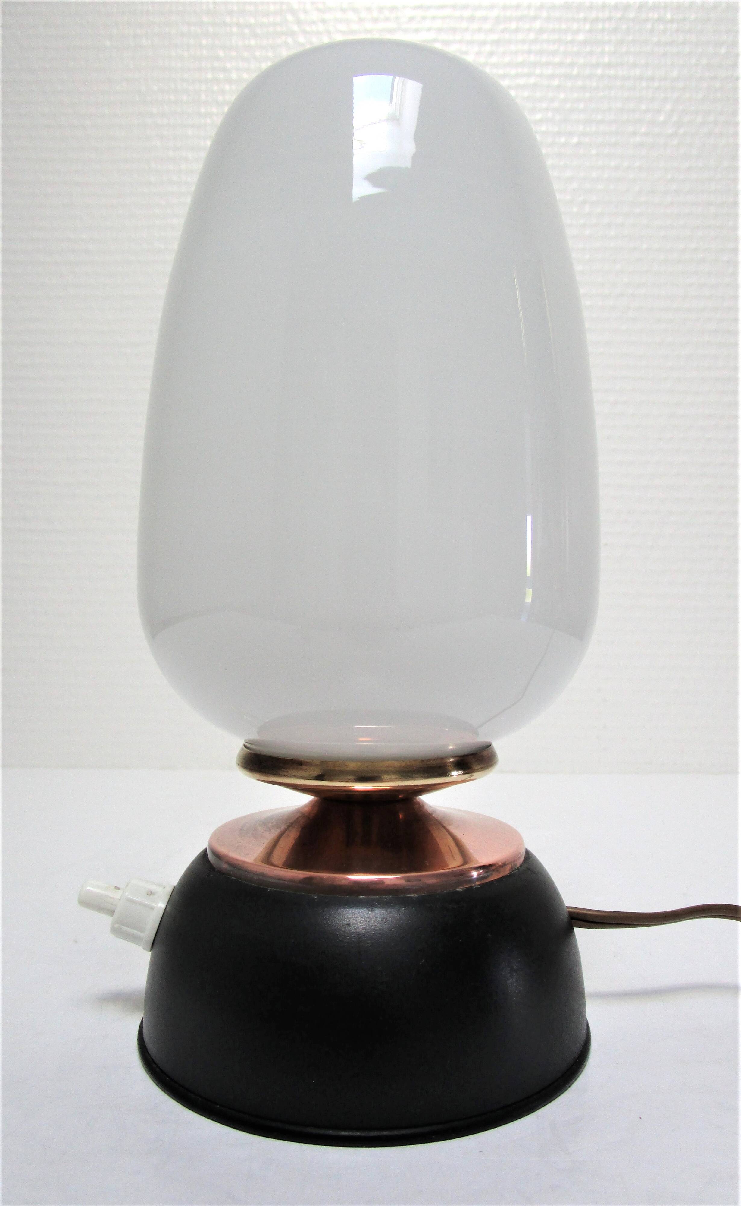 60s design opaline night light lamp