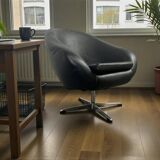 Vintage black armchair / lounge chair / 'Folke Jansson' armchair