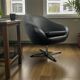 Vintage black armchair / lounge chair / 'Folke Jansson' armchair