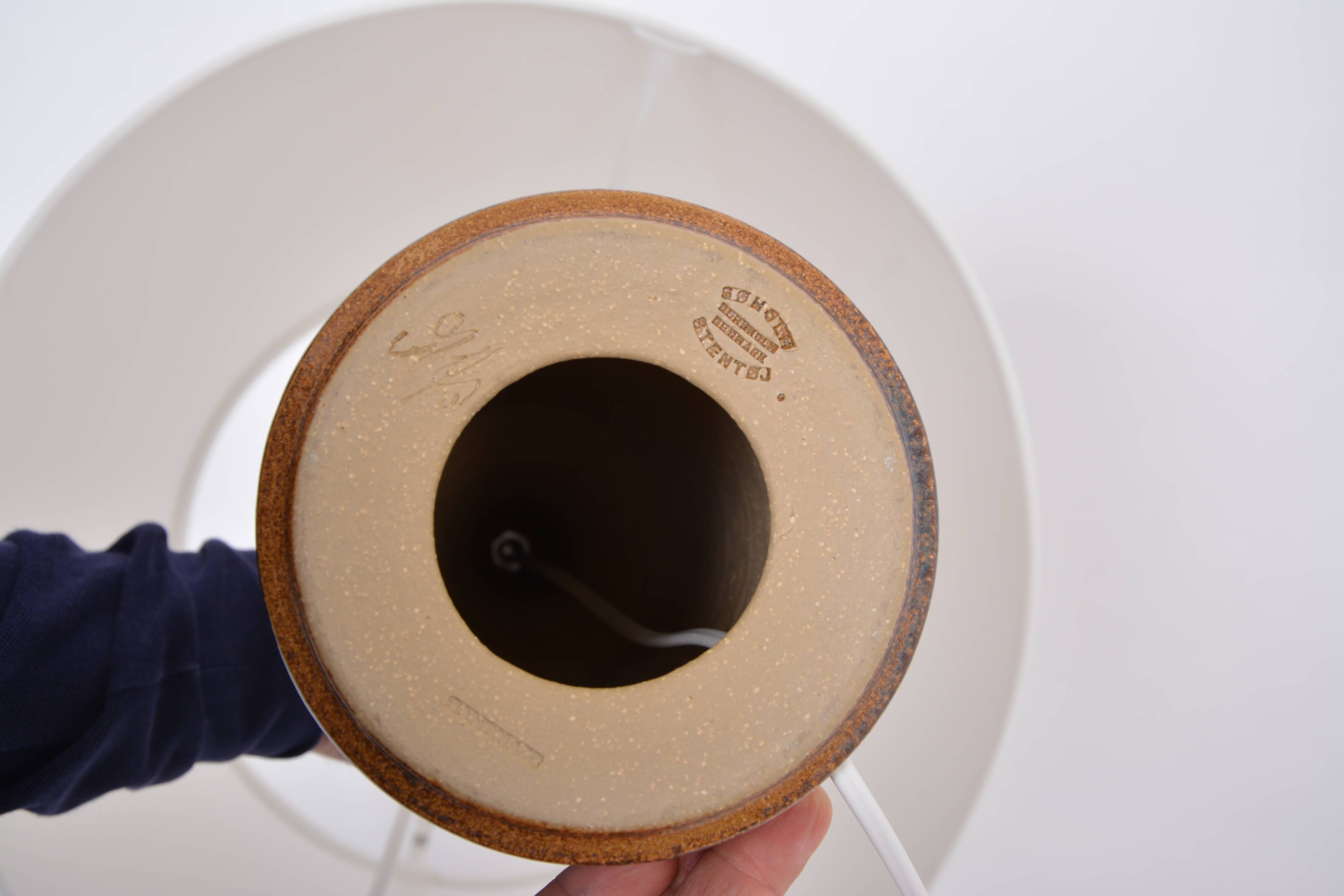 Handmade danish mid-century modern ceramic table lamp by soholm