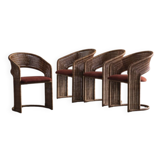 Set of 4 dining chairs by Luit van der Helm, Dutch design, 1980s