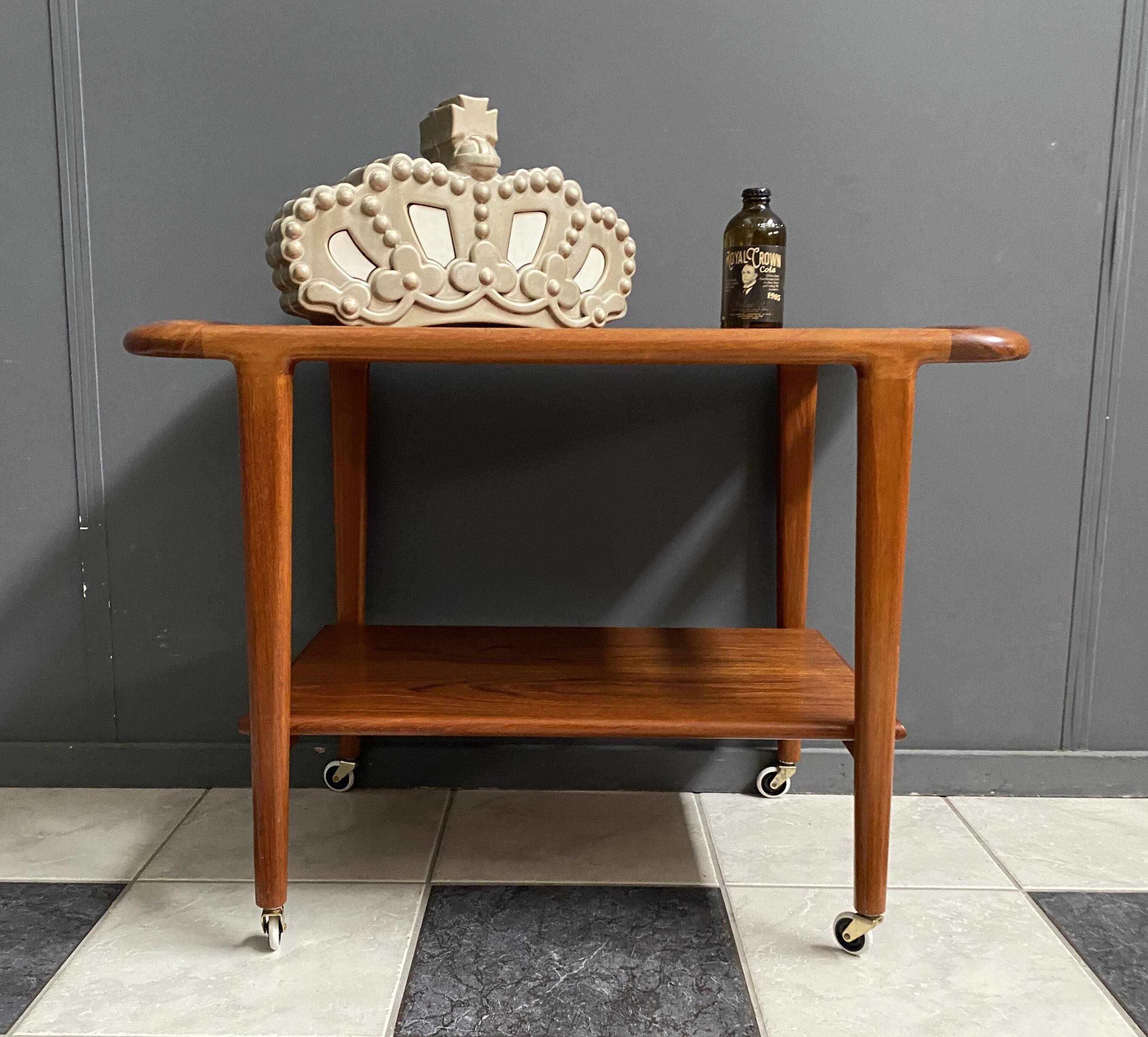 Teak serving trolley by Niels Otto Moller Denmark 1960s Old store stock