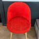 Chaise moumoute orange vintage