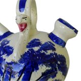 Gargoulette vintage espagnole en céramique bleue et blanche