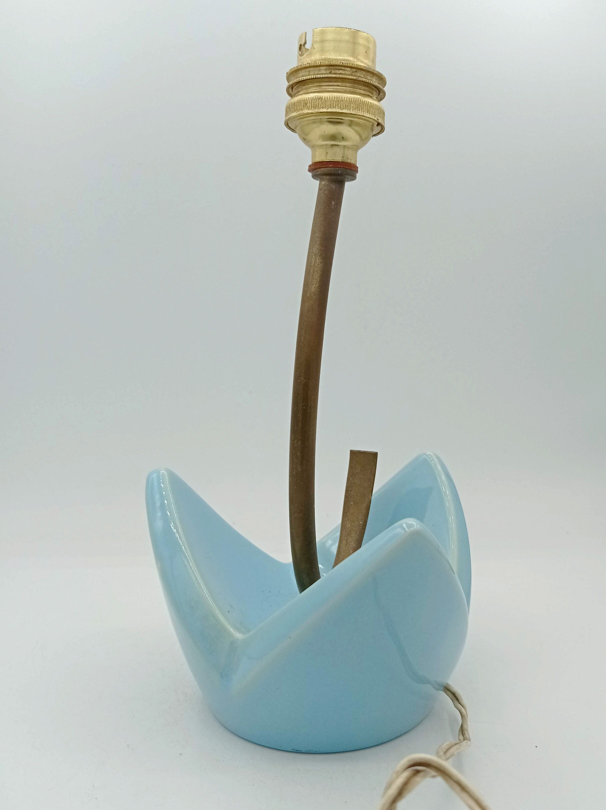 Ceramic lamp and brass circa 1955