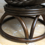 Lot of two rotating rattan chairs