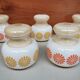 Lot 5 abat-jours en verre vintage 70's orange et jaune