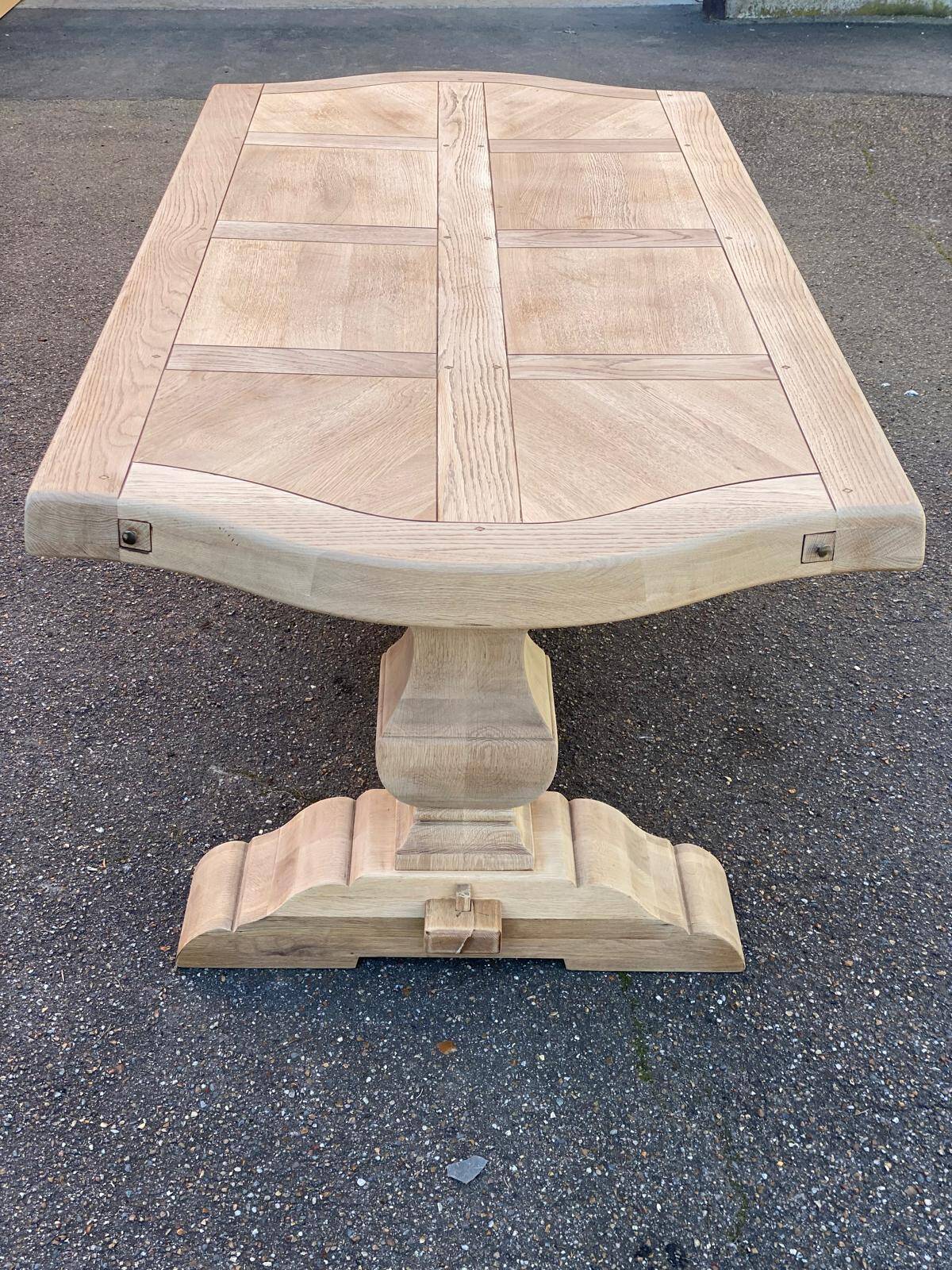 Renovated extendable monastery dining table in solid oak 220-300cm