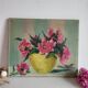 Tableau huile sur toile bouquet de fleurs, XXème