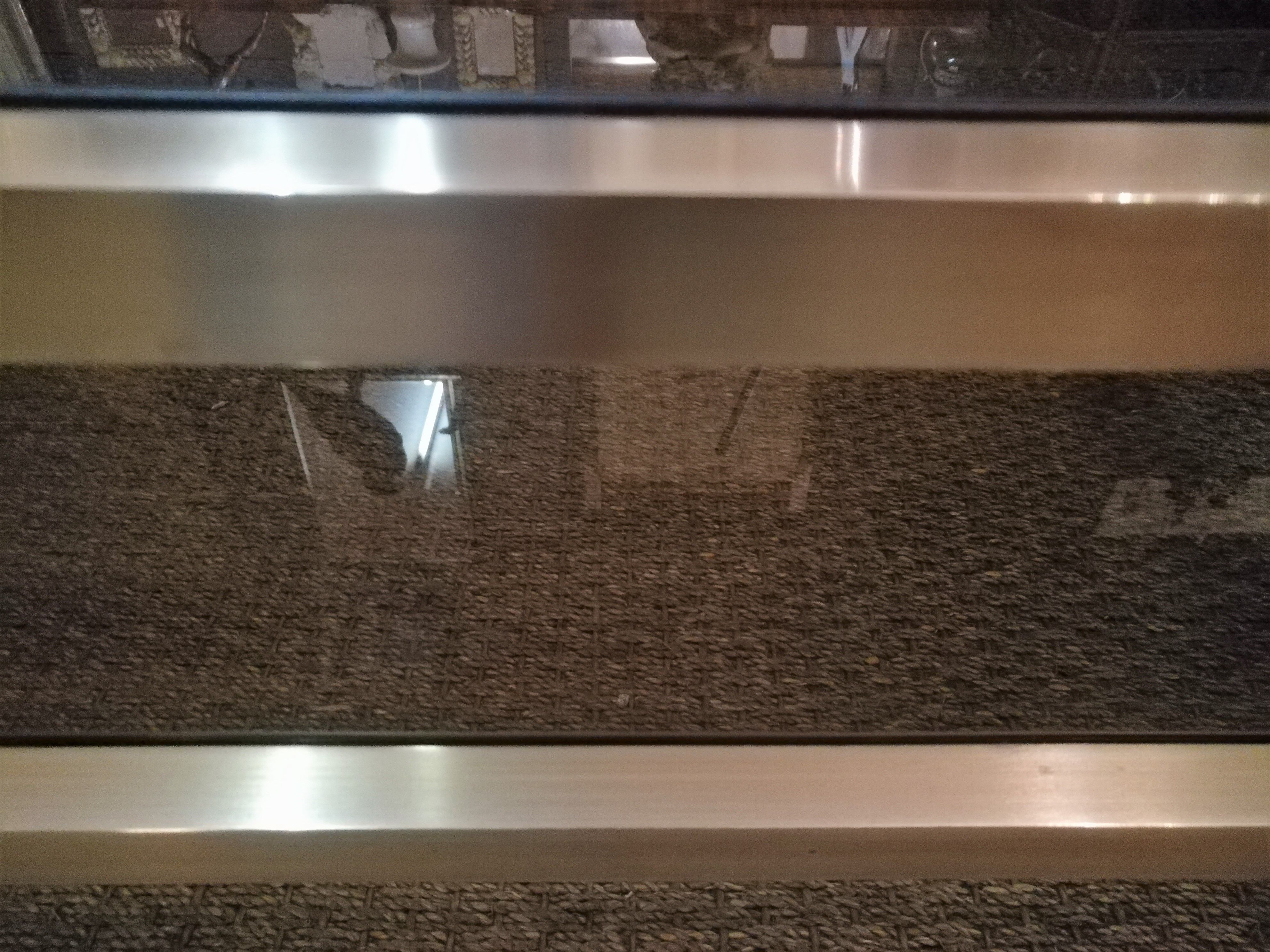 Brass coffee table and smoked glass