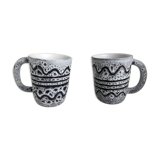 Pair of vintage mugs by Jean Austruy in Vallauris.
