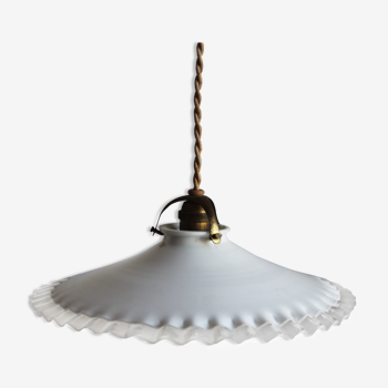 Ancient opaline corrugated lampshade
