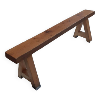 Solid wood bench