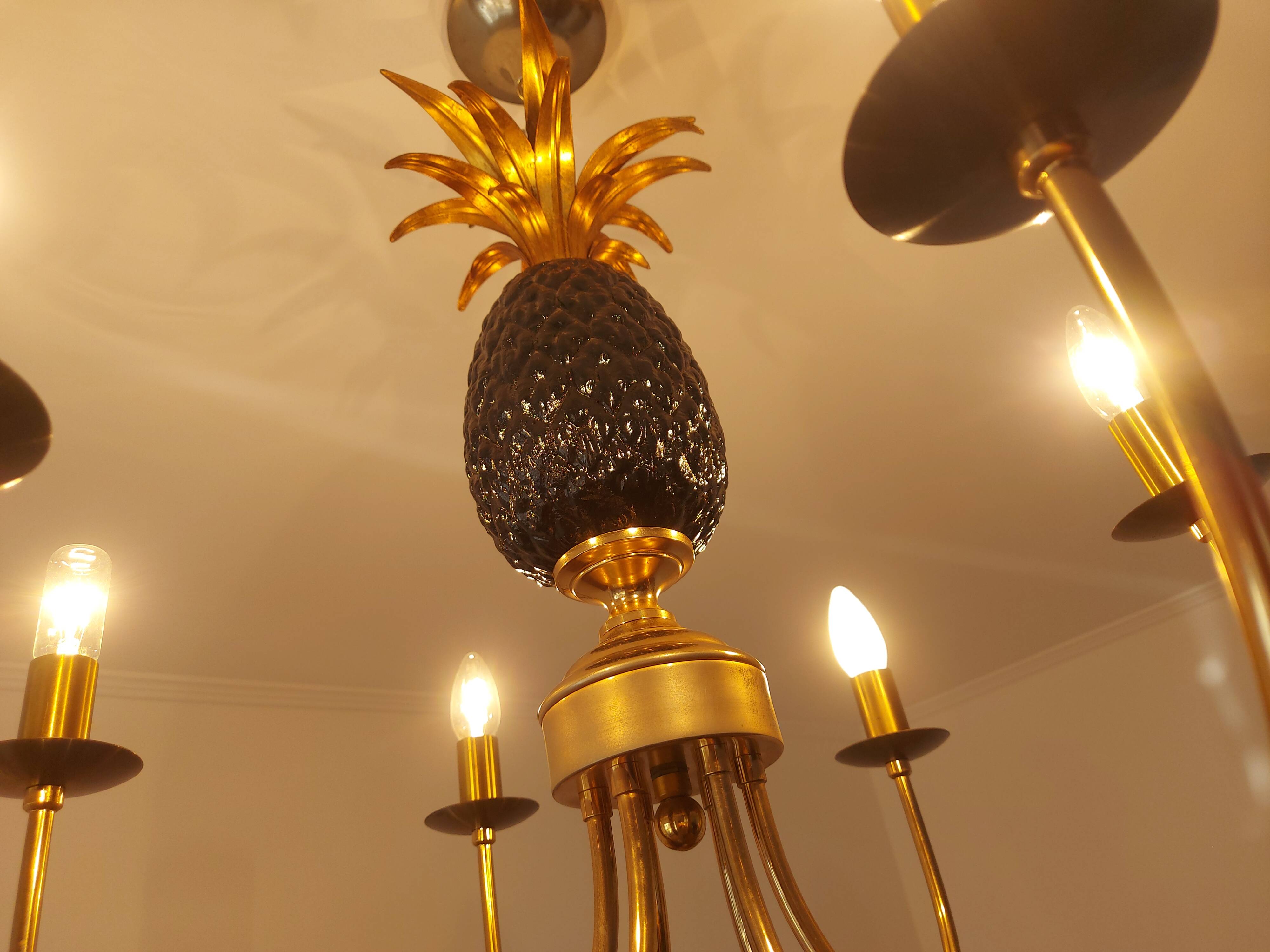 Pineapple chandelier from the 70'S in brass