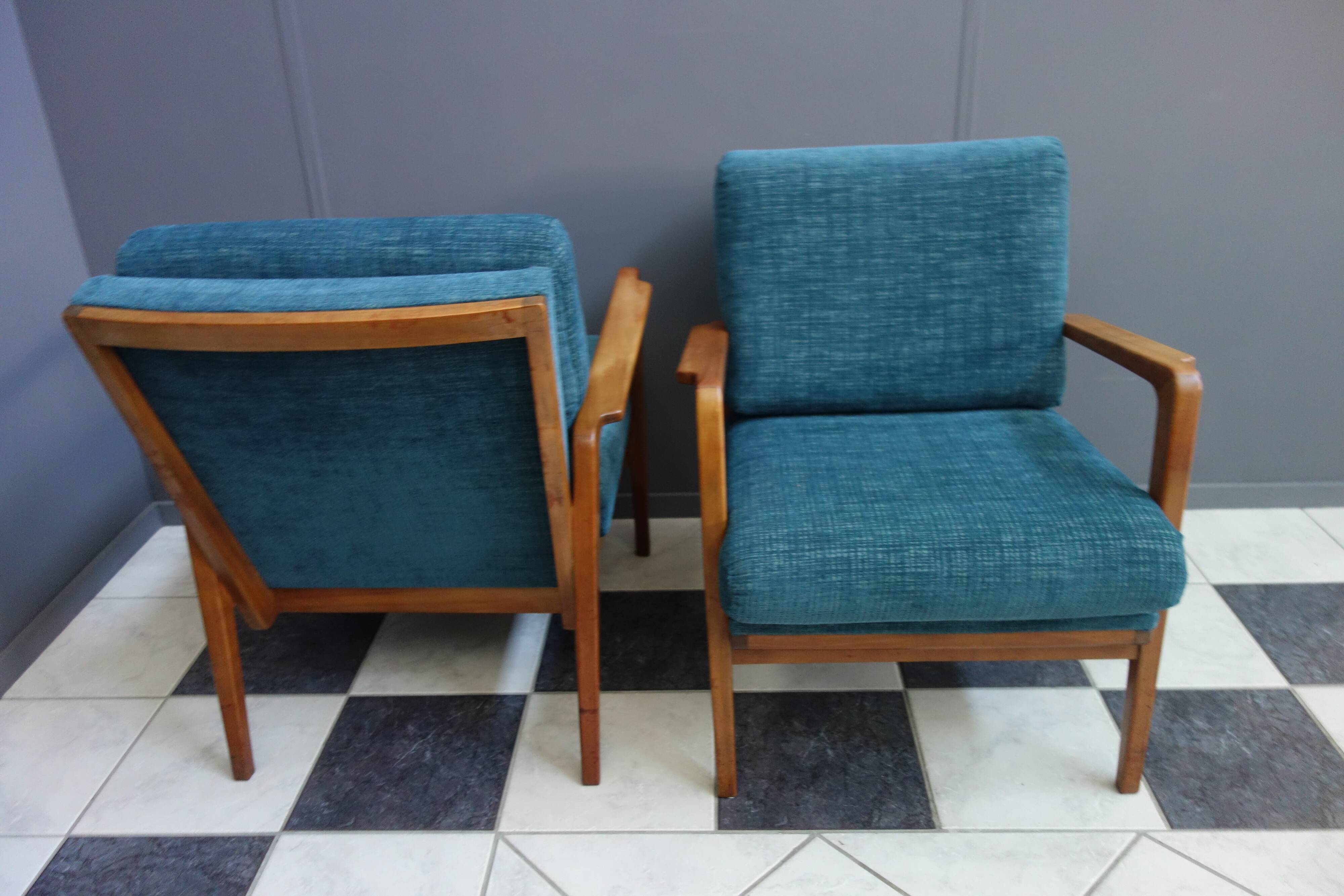 Fauteuil Knoll Antimot bleues années 1960