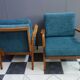 Fauteuil Knoll Antimot bleues années 1960