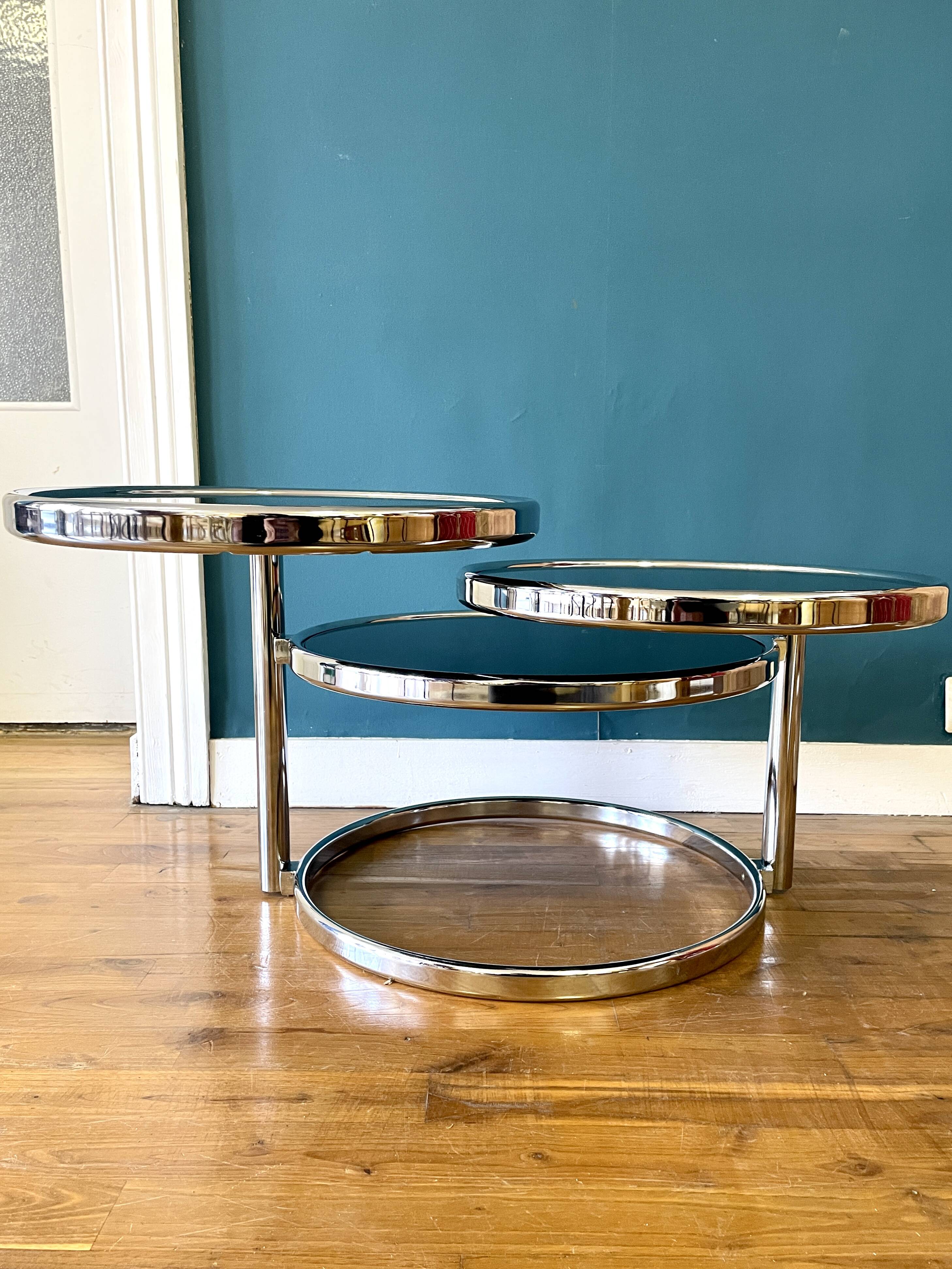 Leitmotiv swivel 3 tier coffee table