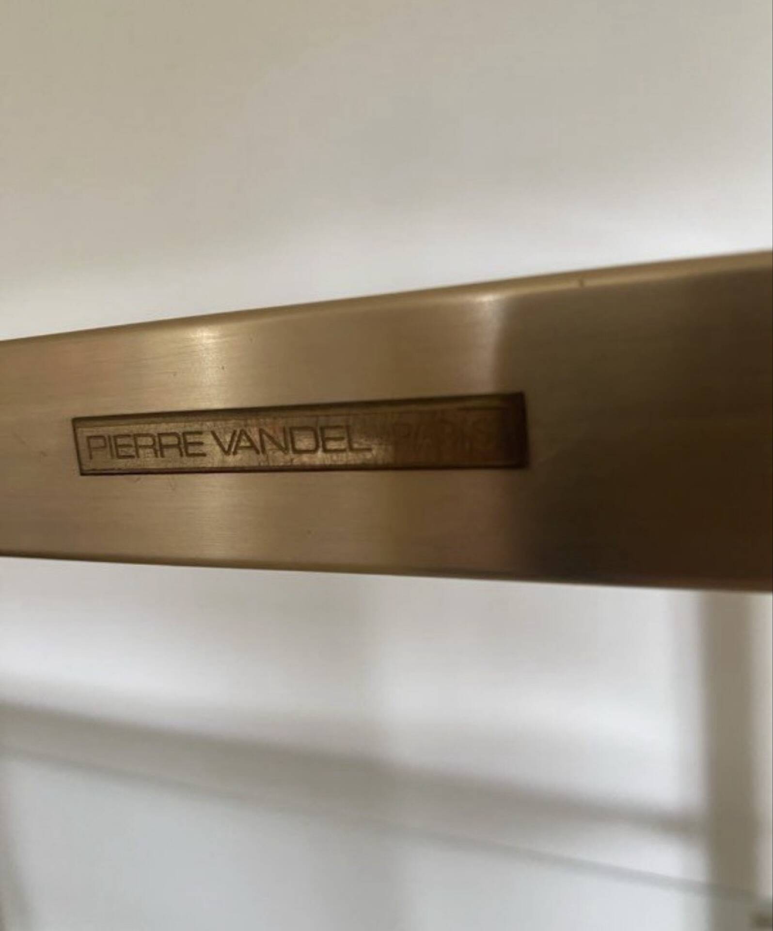 Magnificent vintage shelf by Pierre Vandel, signed.