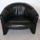 2 armchairs swann black leather