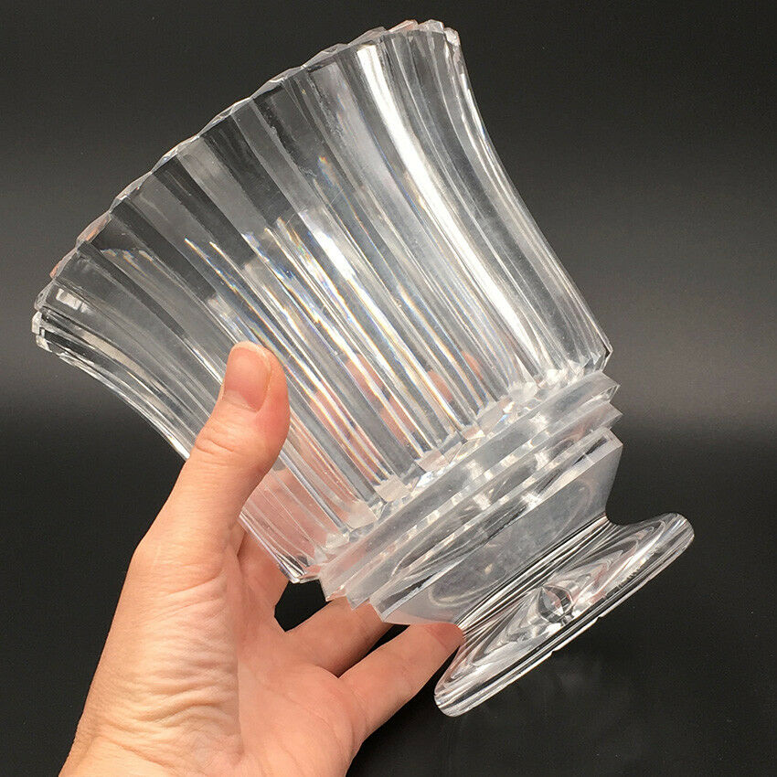 Crystal peddle vase carved baccarat unsigned 19th