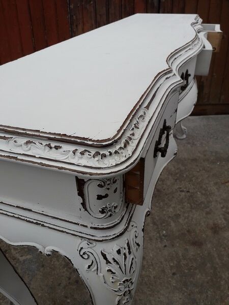 Console Louis XV wood sculpted painted patinated ep 1940