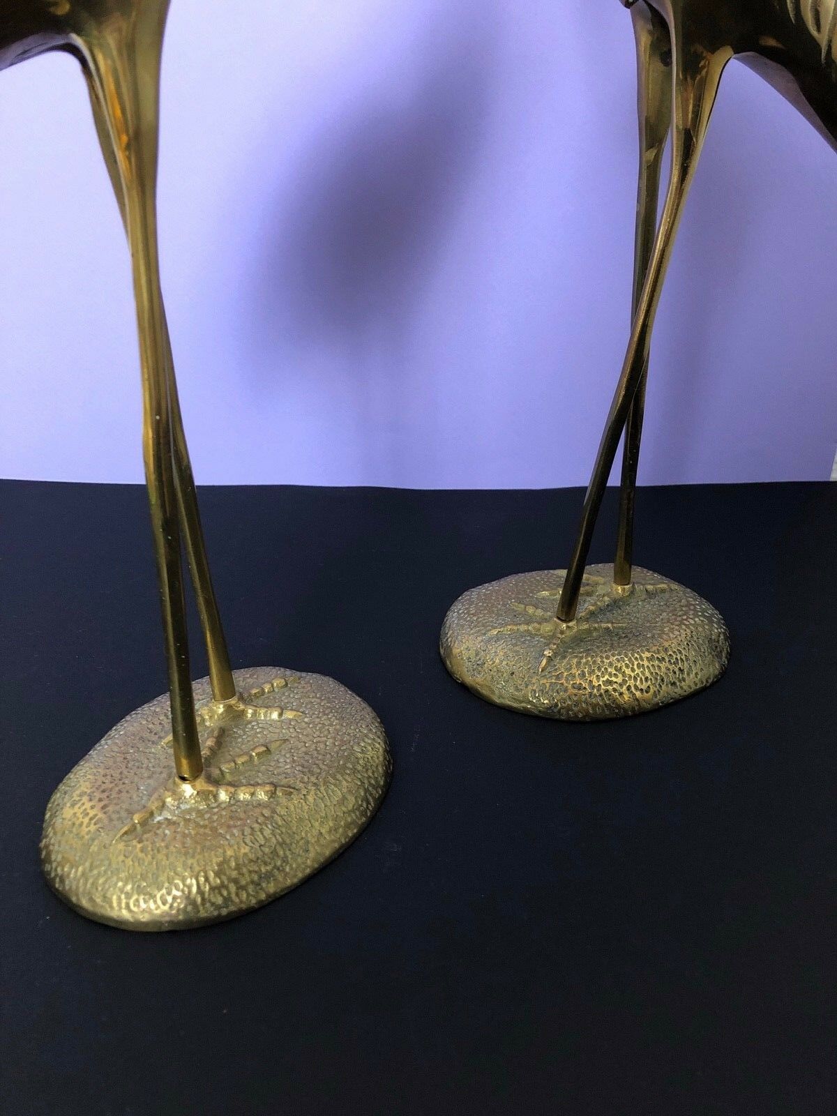 Lot of 2 statues heron brass - years 60 / 70