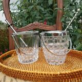 Ice bucket tray with pliers or spoon