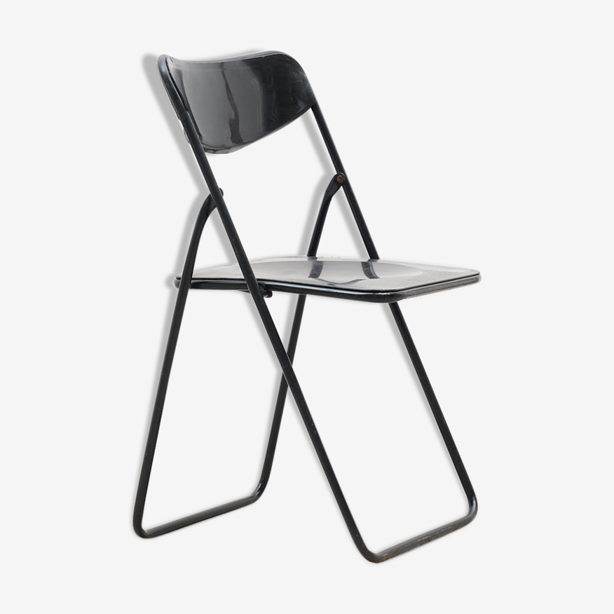 Chaise pliante IKEA vintage noire | Selency