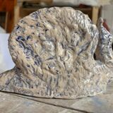 Blue and white ceramic snail