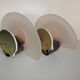 Paire appliques verre metal demie-lune diva Enzio Didone arteluce circa 1980