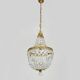 Antique hot air balloon chandelier with glass pendants. 1950s-1960s