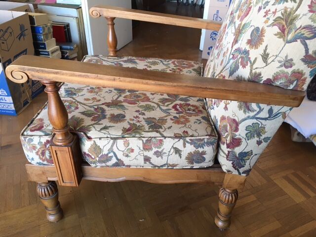 Velvet sofa bed from Genoa and armchairs