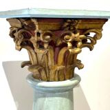 Superb patinated wooden column with Corinthian capital. late 18th century early 19th century