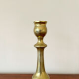Vintage baluster-shaped antique brass candlestick