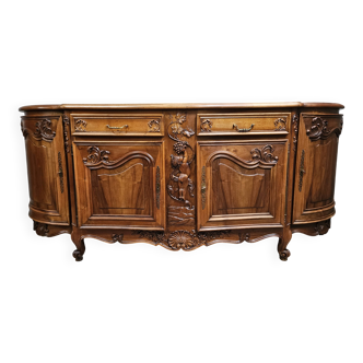 Sideboard in Enfilade at Putto - curved - richly carved Louis XV style