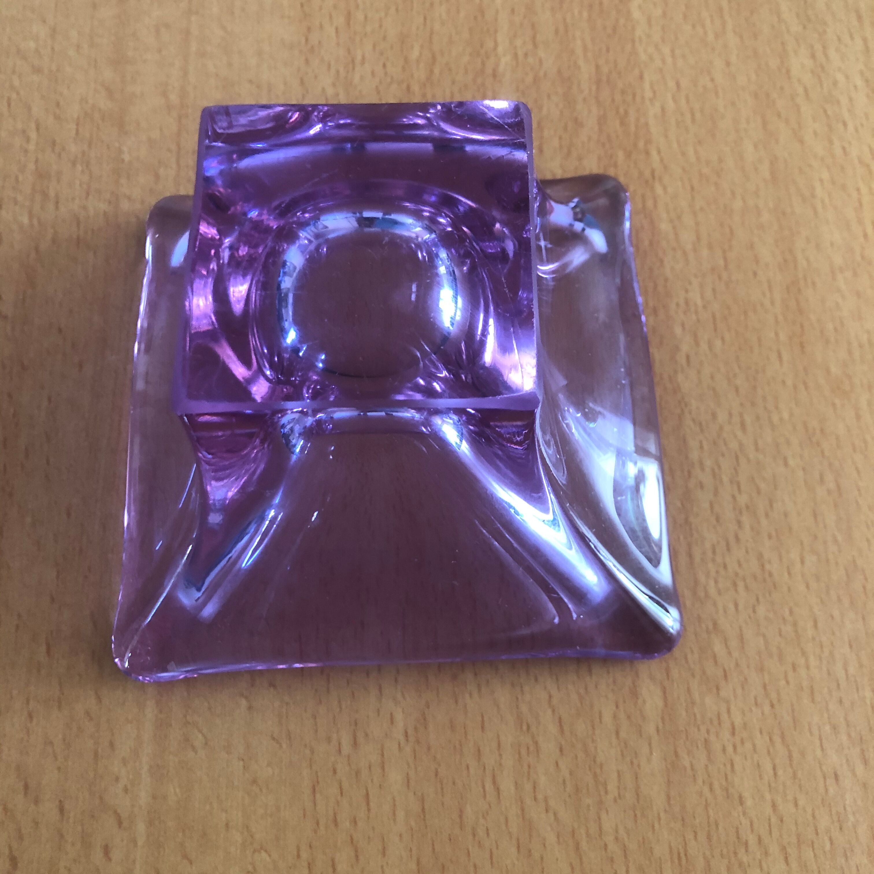 Empty purple crystal pocket