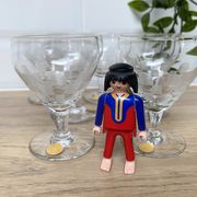 Set of 6 engraved wine glasses