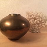 Vintage modernist golden brass vase